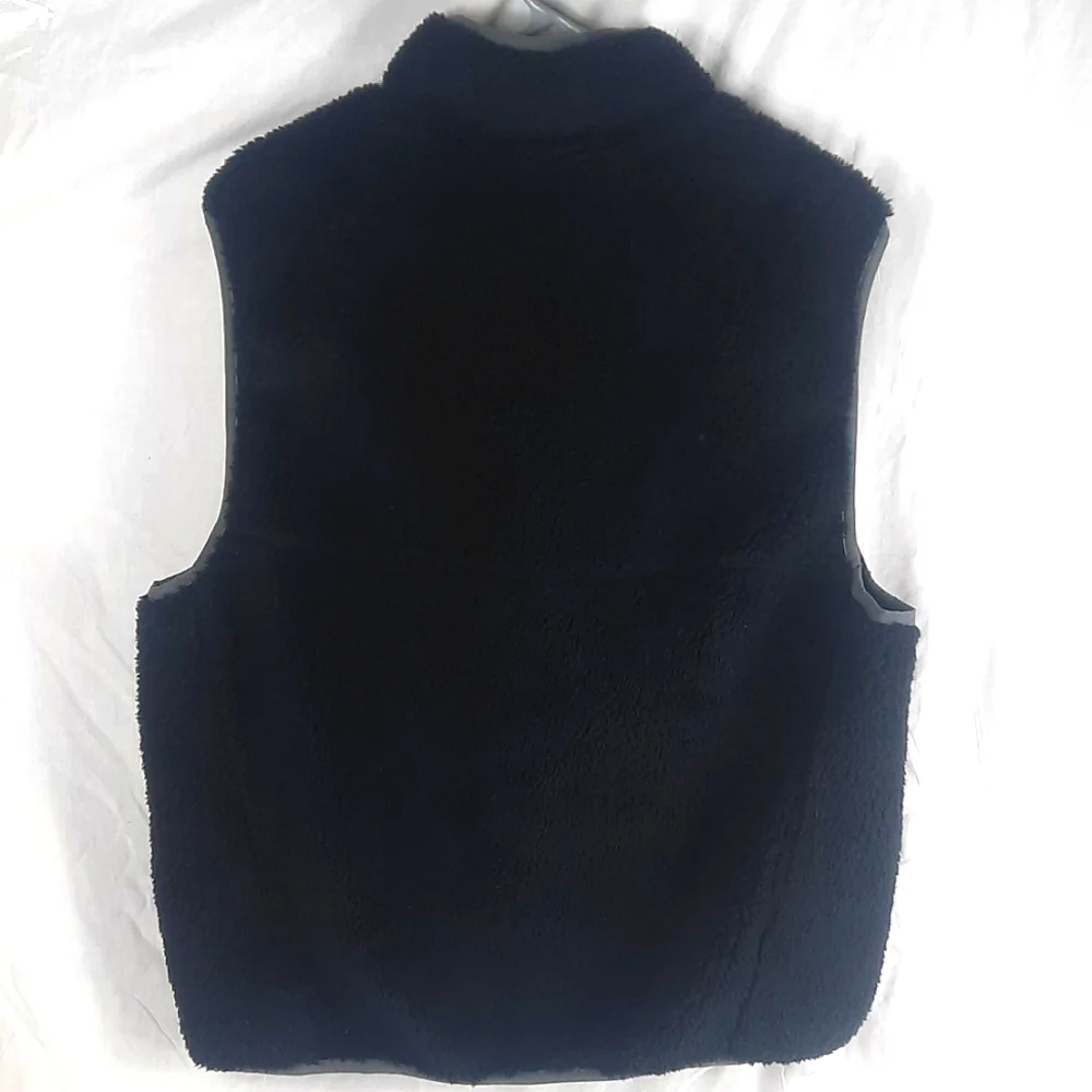 Levi's Fleece Mens Vest Medium Black Gray Sleeveless Zip Front